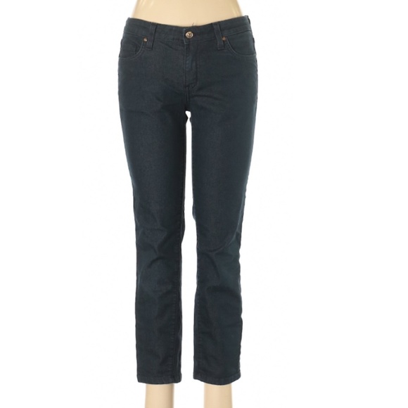 Kate Spade Mid-Rise Dark Blue Wash Cropped Stretch Skinny Straight Pant Jean 28 - Picture 1 of 2